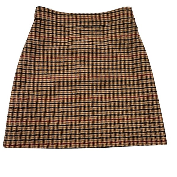 NWT J.Crew Factory Plaid Wool-Blend A-Line Mini Skirt Size 2 - Picture 3 of 10